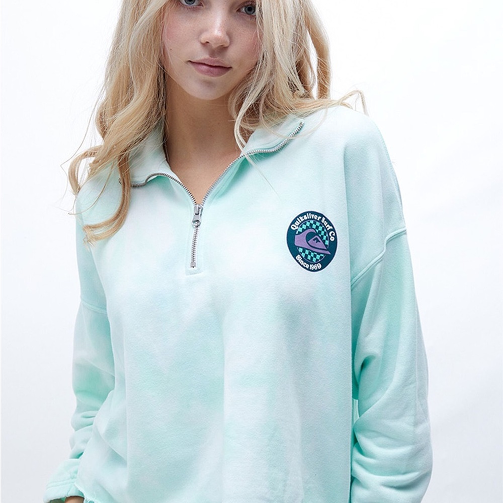 NWT- Quiksilver Eco Nomadic Mind Half-Zip Sweatshirt ORGANIC COTTON